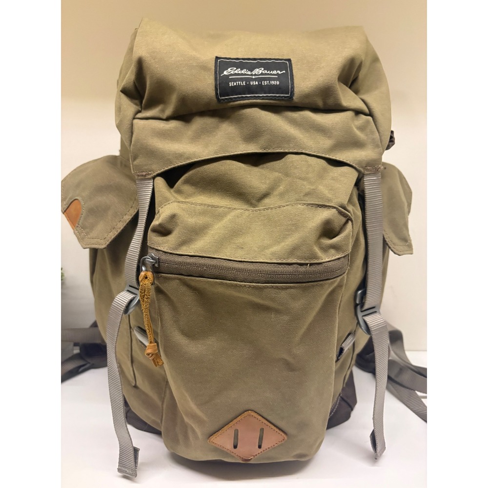 Gorpcore Rucksack Backpack Olive Green Canvas Nylon Outdoor Daypack